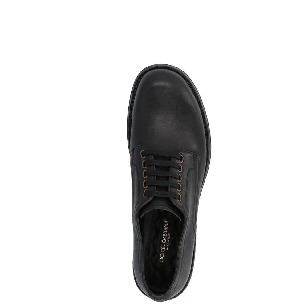 

Dolce & Gabbana Black Horsehide Leather Derby Shoes Size EU