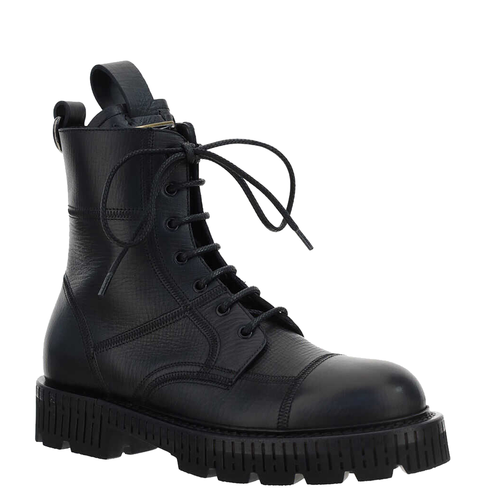 

Dolce & Gabbana Black Leather combat Boots Size  IT