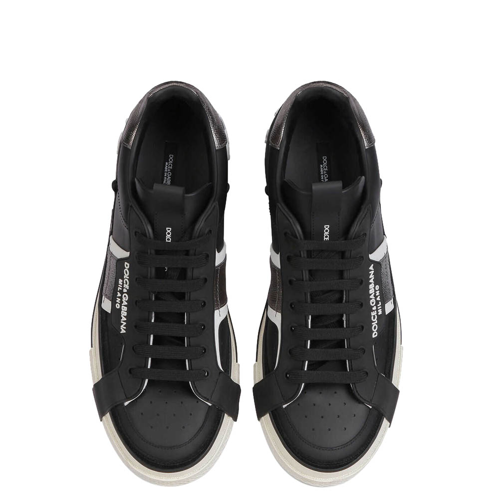 

Dolce & Gabbana Black Calfskin Custom 2.Zero Sneakers Size