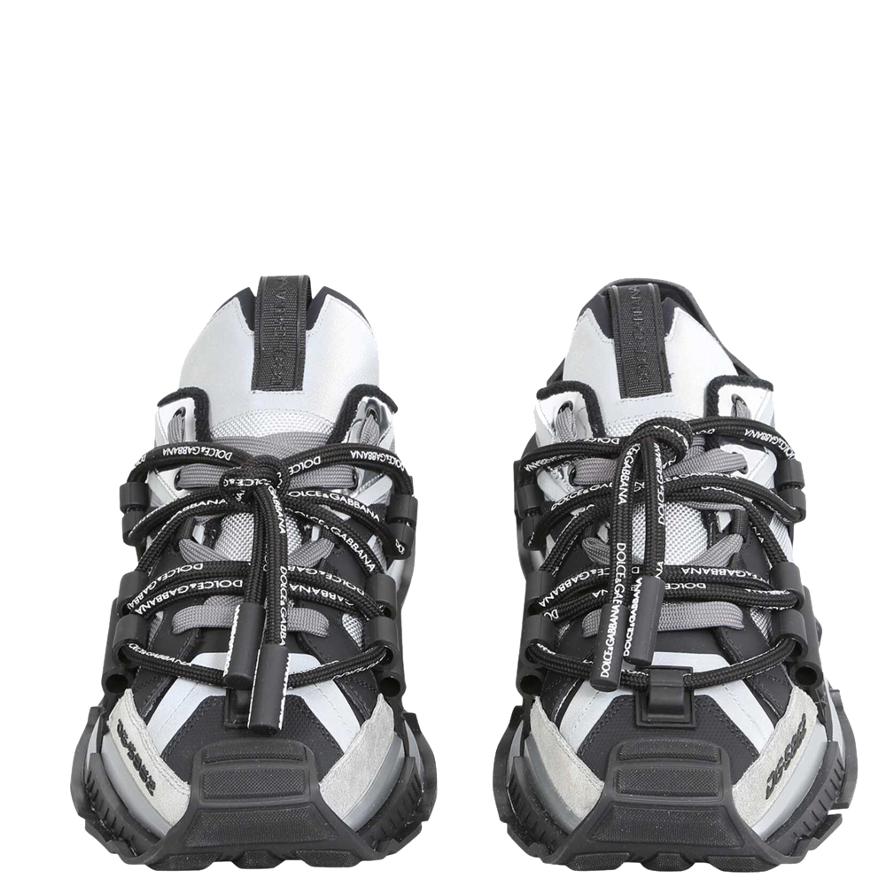 

Dolce & Gabbana Black/Grey Mixed Materials Space Sneakers Size IT