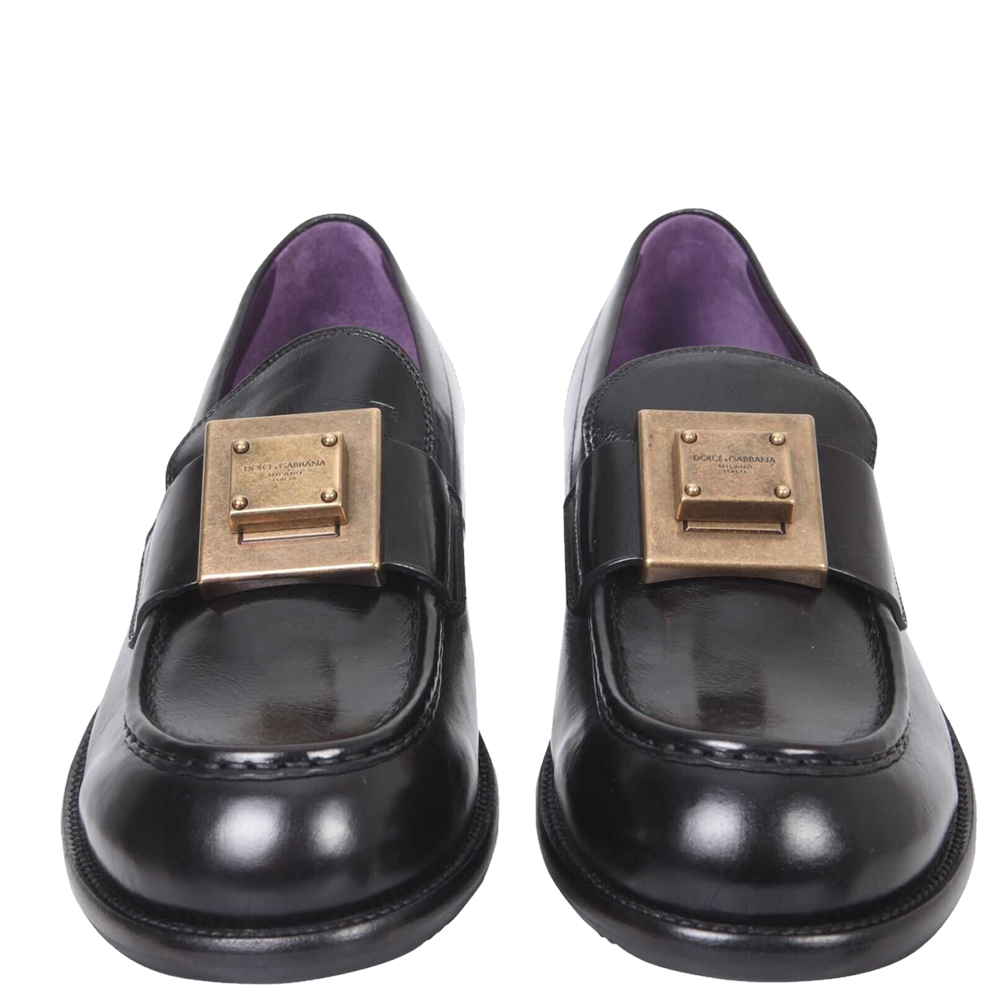 

Dolce & Gabbana Black Mino Calfskin Leather Loafers Size IT