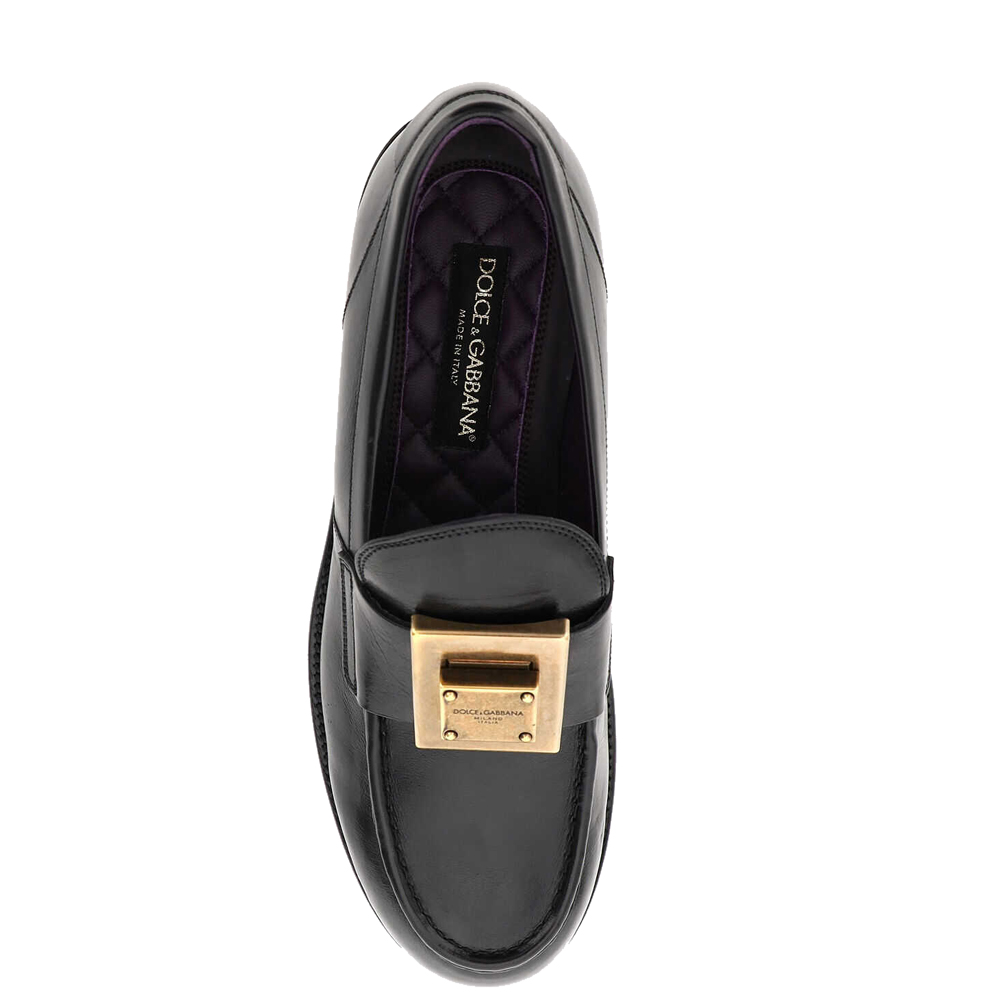 

Dolce & Gabbana Black Mino Calfskin Leather Loafers Size IT