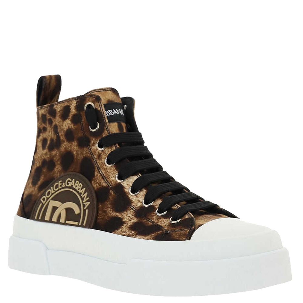 

Dolce & Gabbana Leopard Print Portofino Sneakers Size IT, Beige
