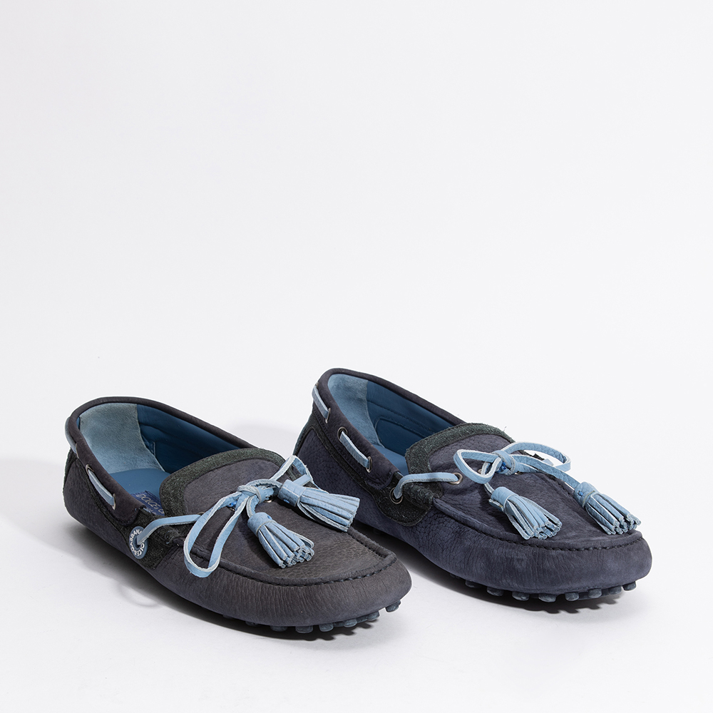 

Dolce & Gabbana Blue Leather/Suede Trimmed Moccasin Size EU