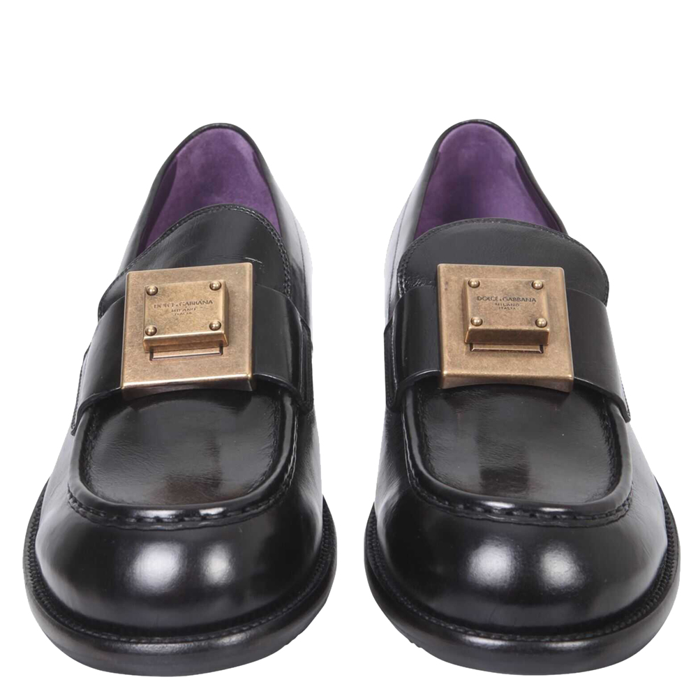 

Dolce & Gabbana Black Leather Loafers Size IT