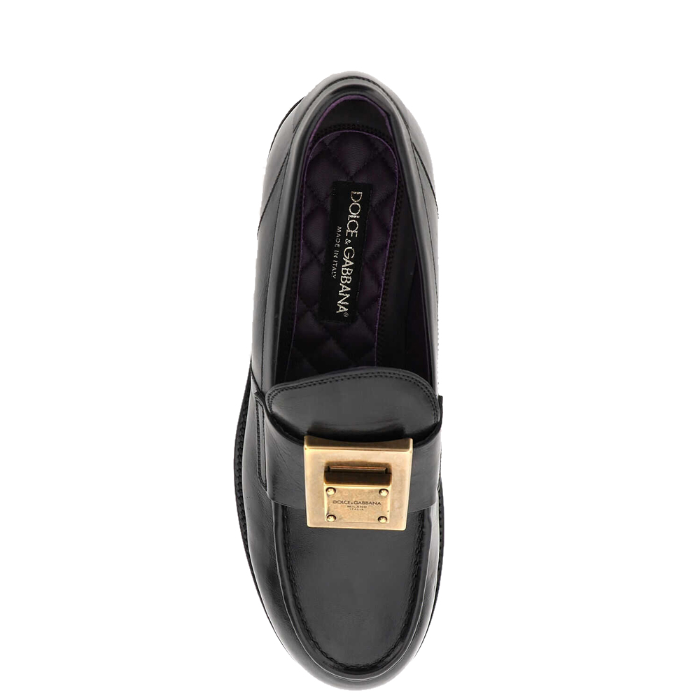 

Dolce & Gabbana Black Leather Loafers Size IT