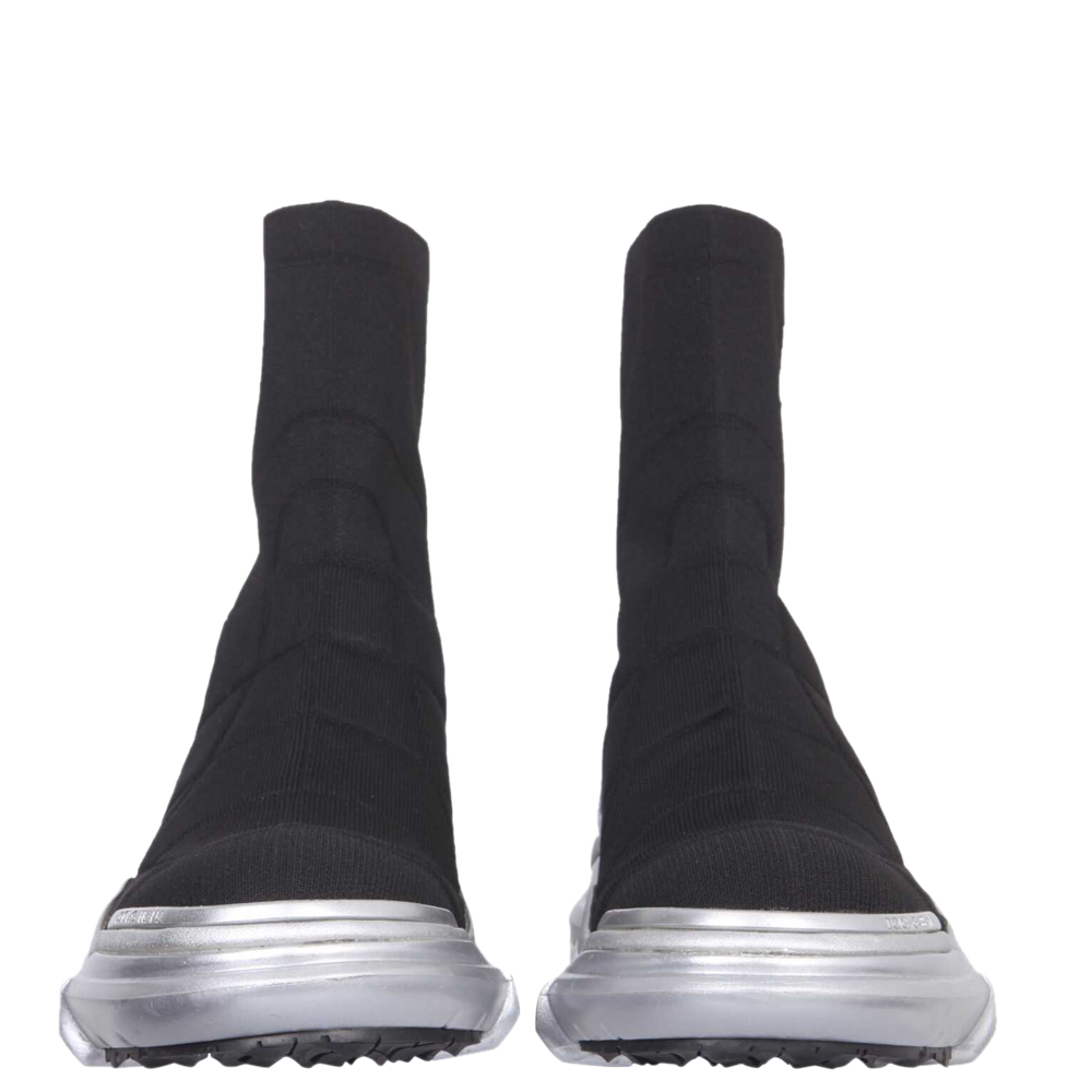 

Dolce & Gabbana Black Quilted Knit Ankle Boots Size IT