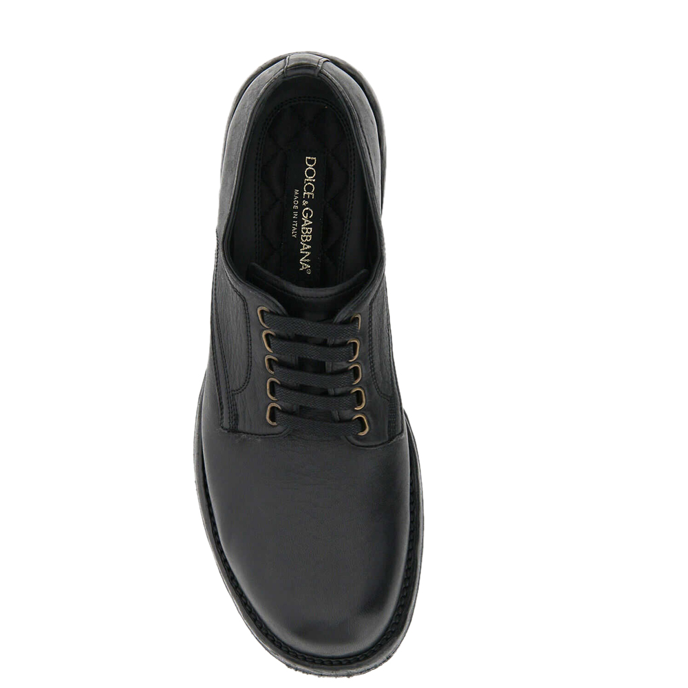 

Dolce & Gabbana black leather Derby Lace-Up Shoes Size IT