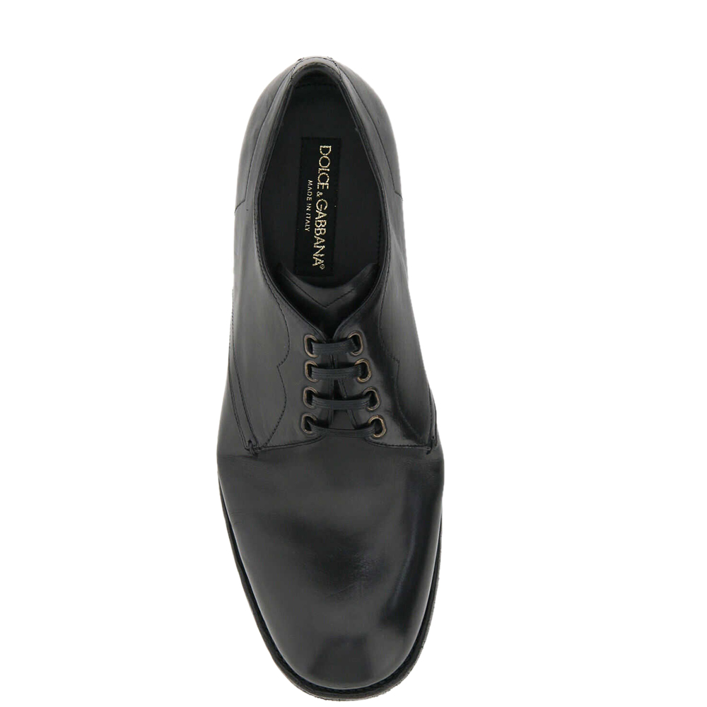 

Dolce & Gabbana Black Leather Vintage Lace-Up Derby Shoes Size IT