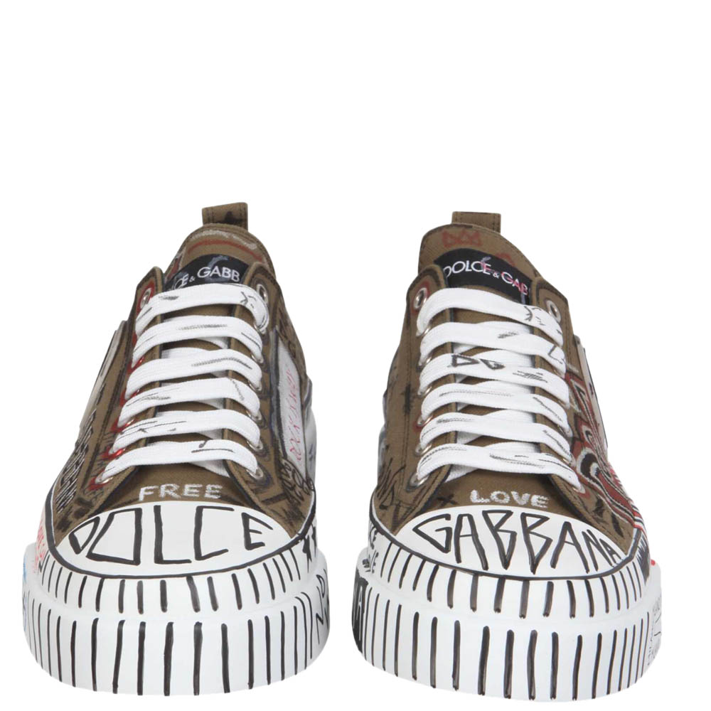 

Dolce & Gabbana Hand Painted Graffiti Portofino Sneakers Size IT, Multicolor