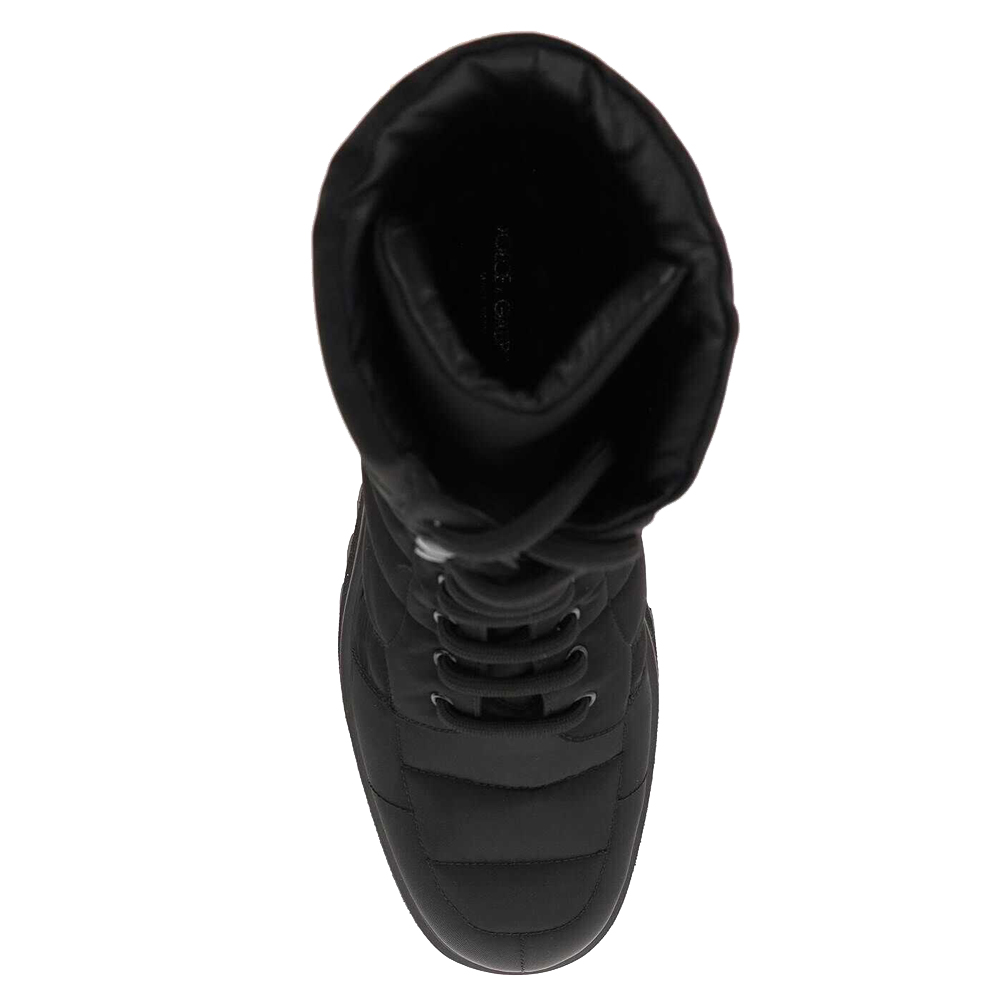 

Dolce & Gabbana Black Nylon Branded plate Lace-Up Boots Size IT