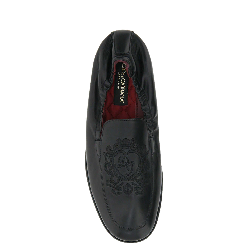 

Dolce & Gabbana Black DG Embroidery Layered DNA Loafers Size IT