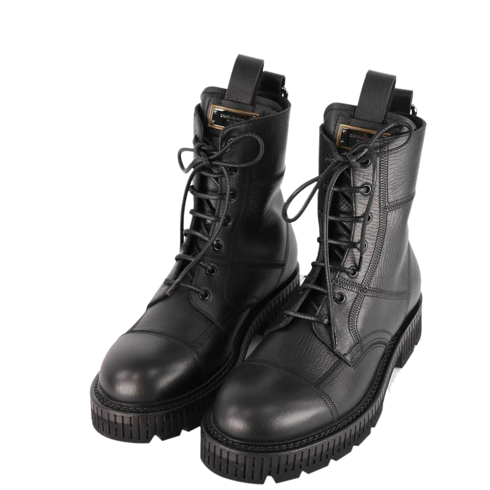 

Dolce & Gabbana Black Bernini Combat Boots Size IT