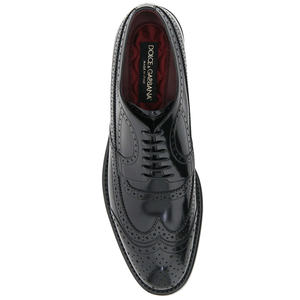

Dolce & Gabbana Black Brushed Calfskin Leather Derby Brogues Size IT