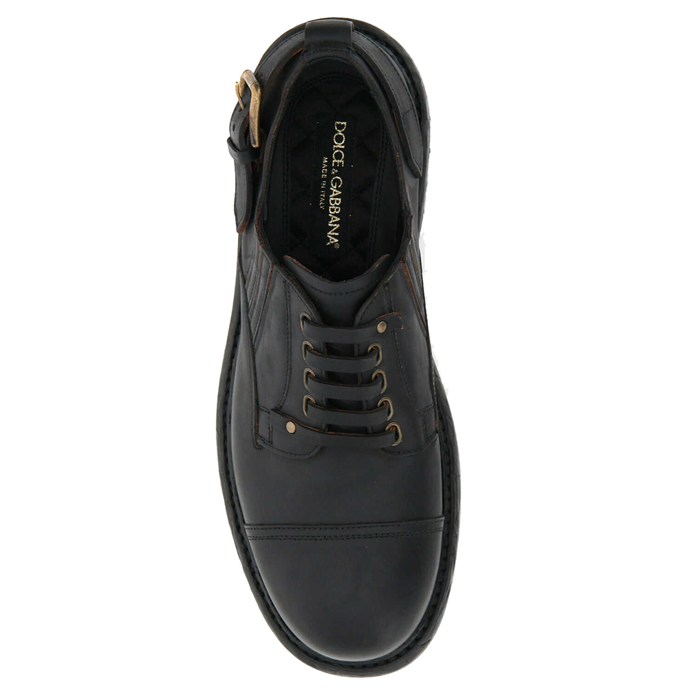 

Dolce & Gabbana Black Leather Cowhide Slip-on Derby Shoes Size IT