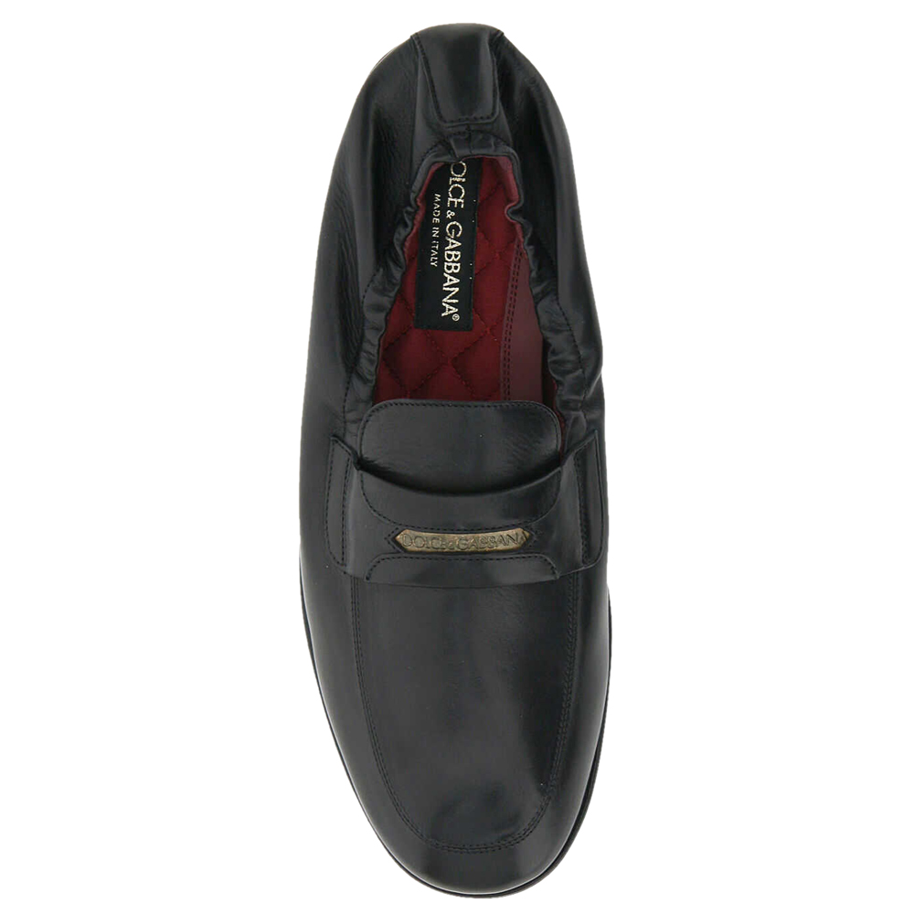 

Dolce & Gabbana Black Calfskin Leather branded tag Loafers Size IT