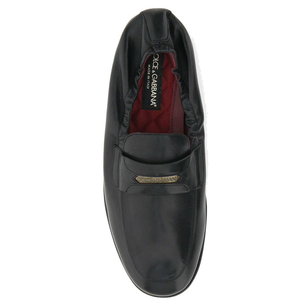 

Dolce & Gabbana Black Calfskin Leather branded tag Loafers Size IT