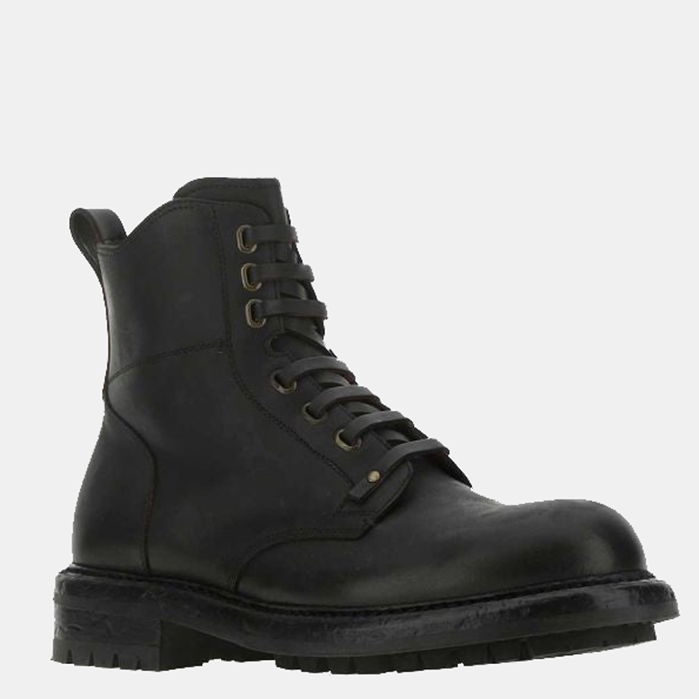 

Dolce & Gabbana Black Leather Ankle Boots Size EU