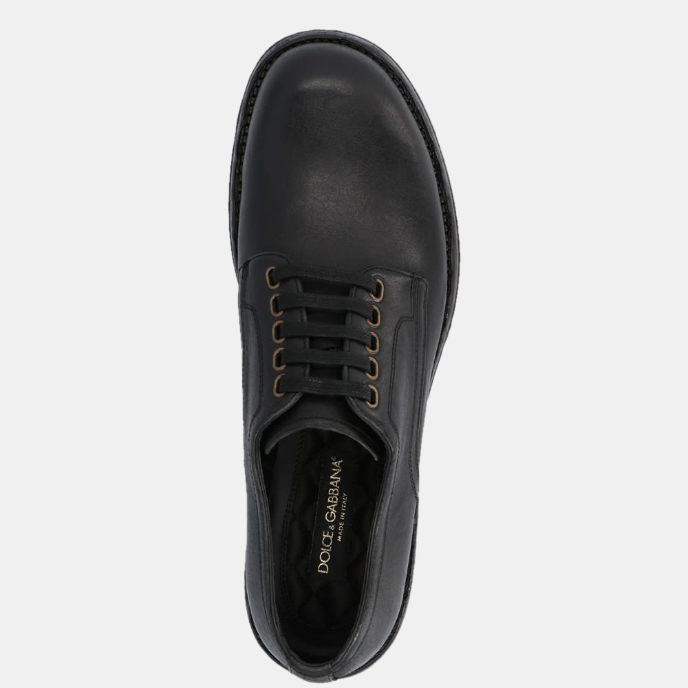 

Dolce & Gabbana Black Leather Horsehide derby shoes Size EU
