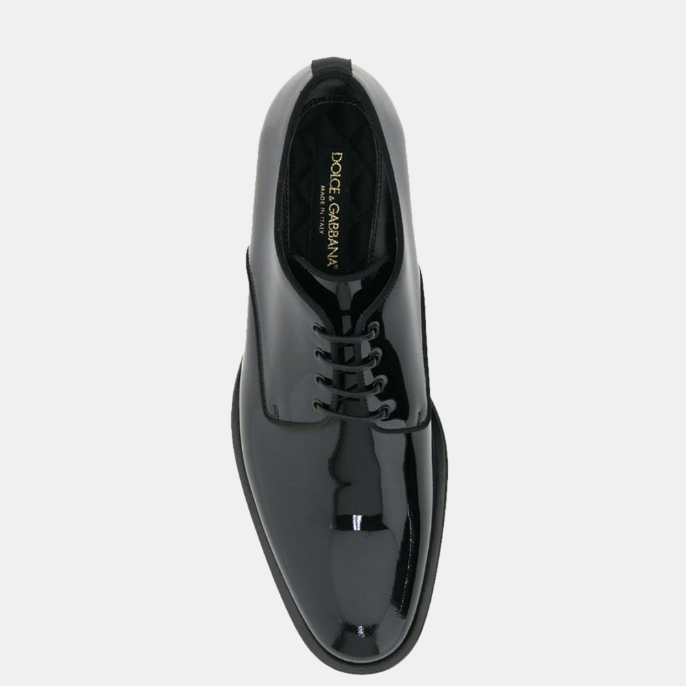 

Dolce & Gabbana Black Glossy Patent leather derby shoes Size EU