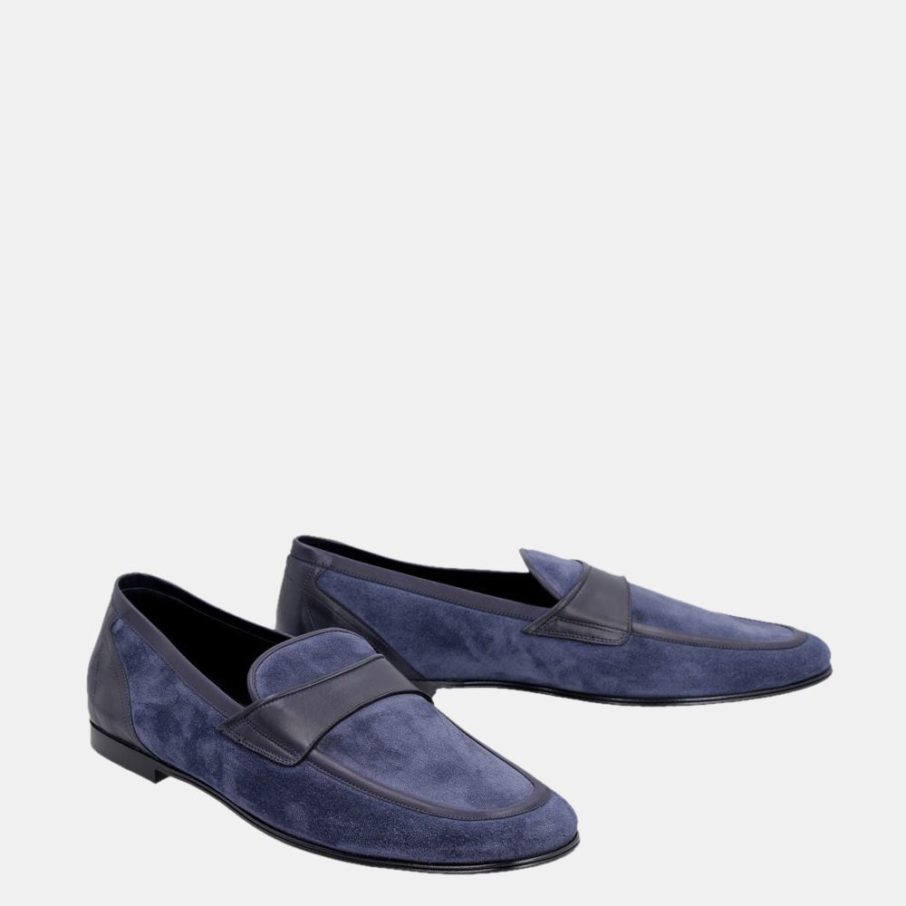 

Dolce & Gabbana Blue Suede And Leather Loafers Size EU