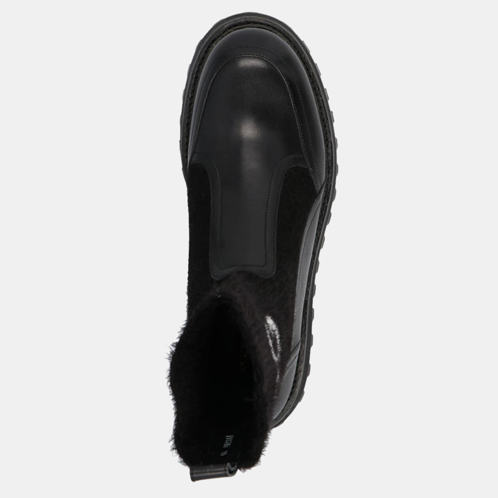 

Dolce & Gabbana Black Horse calfskin branded sock ankle boots Size EU