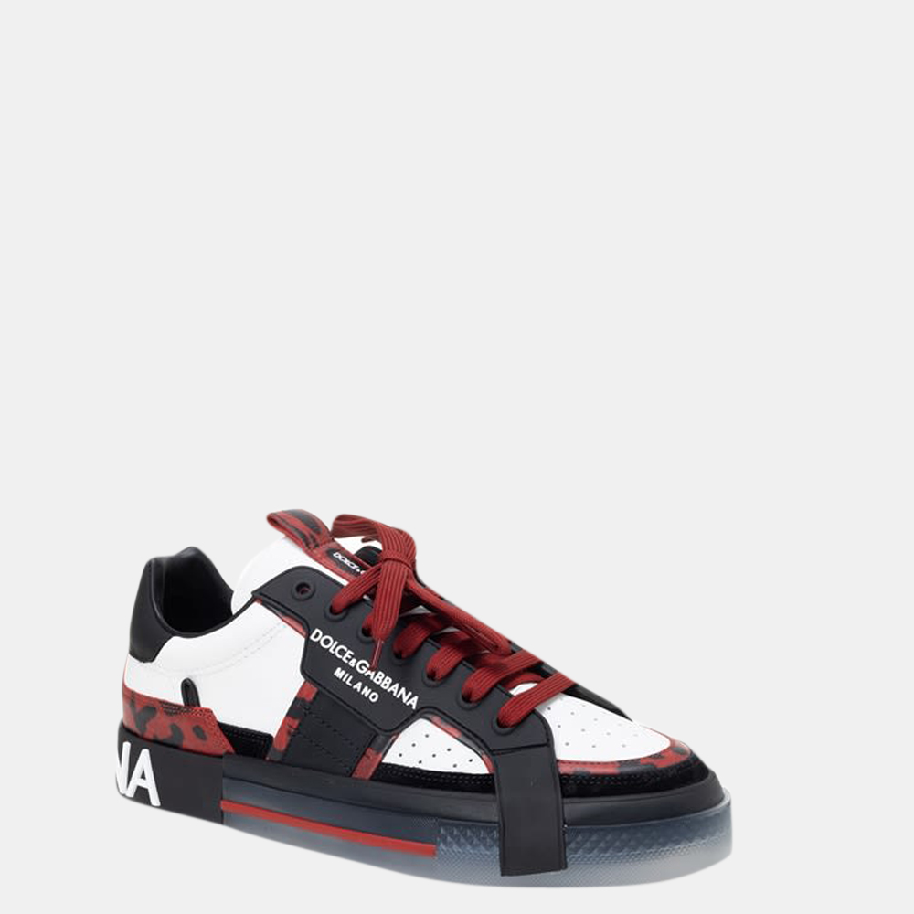 

Dolce & Gabbana White/Black/Red Mixed-material Custom 2.Zero sneakers Size EU, Multicolor
