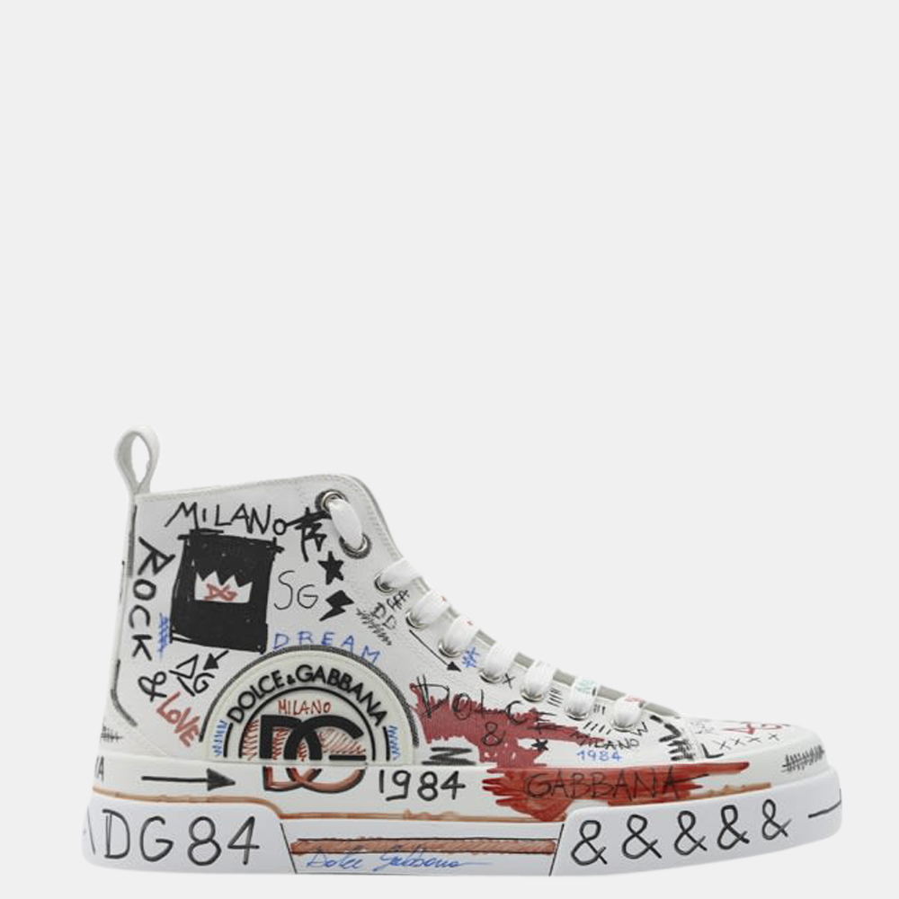 

Dolce & Gabbana White graffiti Portofino Light Sneaker Size EU