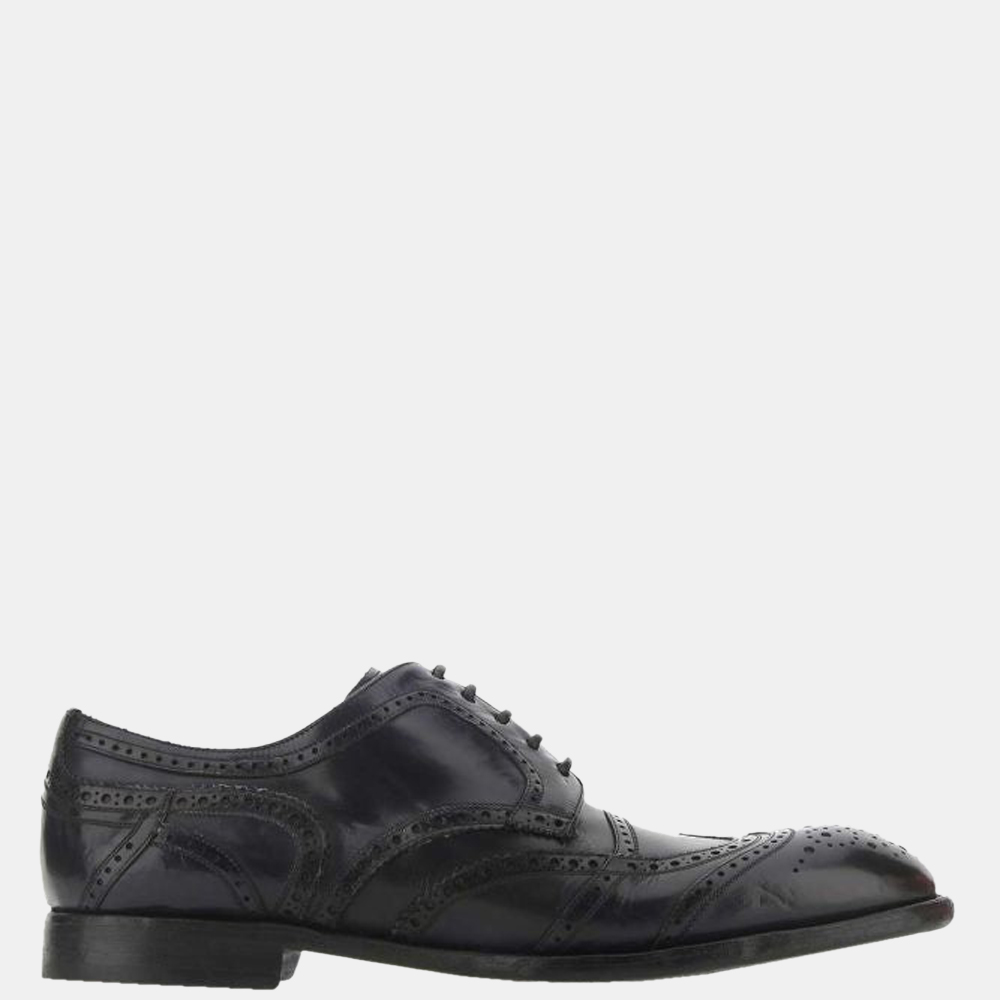 

Dolce & Gabbana Black Vintage-finish calfskin brogues derby Shoes Size EU