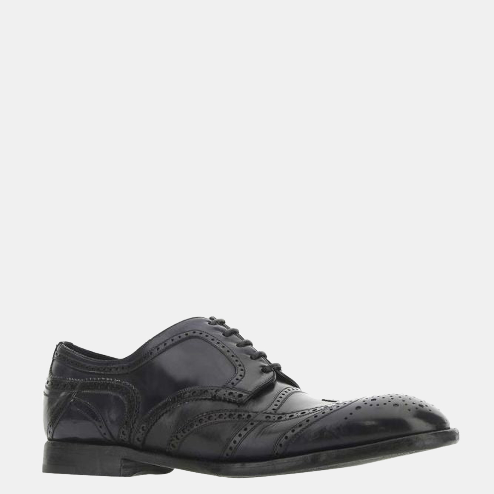 

Dolce & Gabbana Black Leather Derby Shoes Size EU