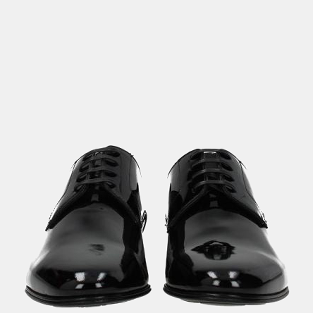 

Dolce & Gabbana Black Patent Leather Derby Shoes Size US 9 EU