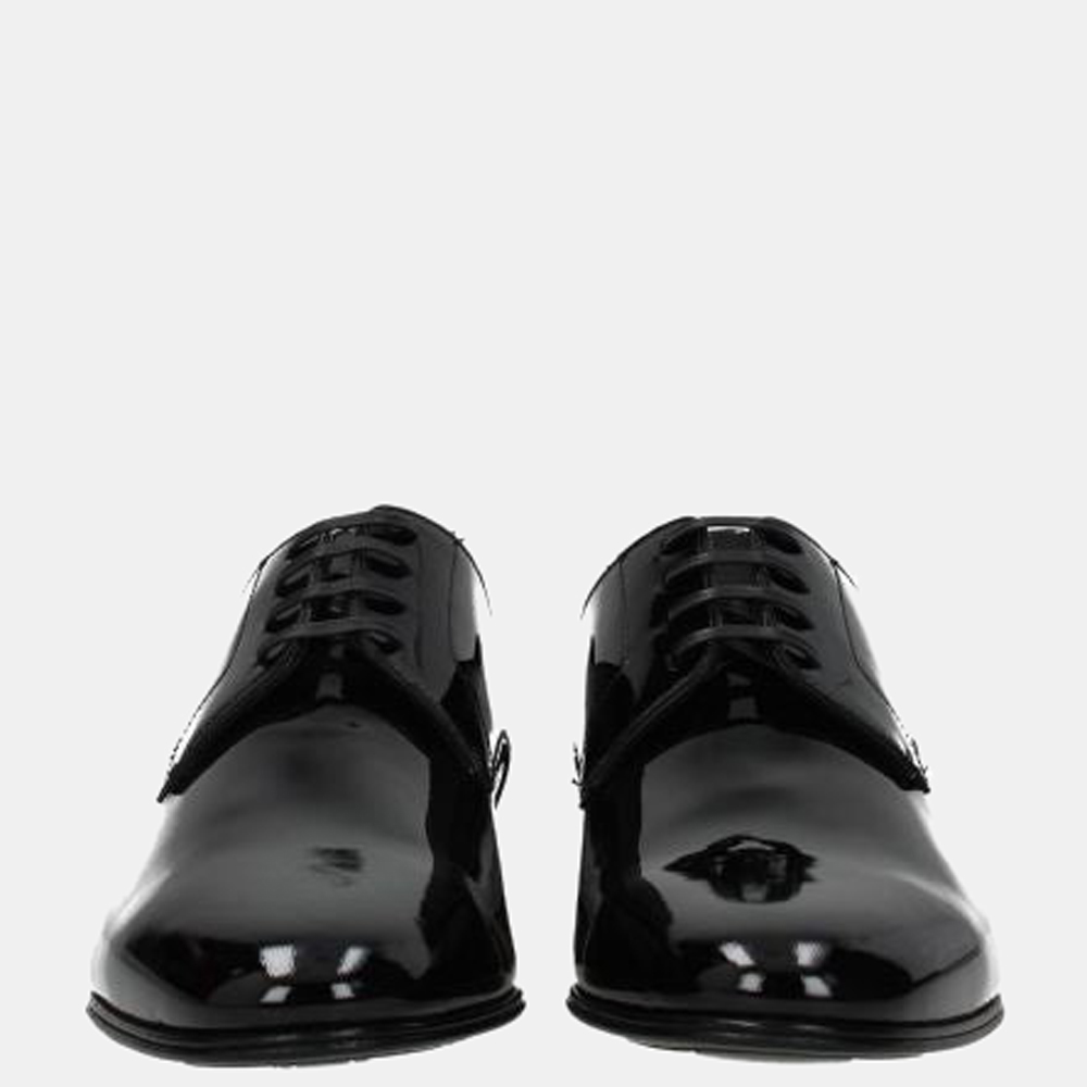 

Dolce & Gabbana Black Patent Leather Derby Shoes Size US 9.5 EU