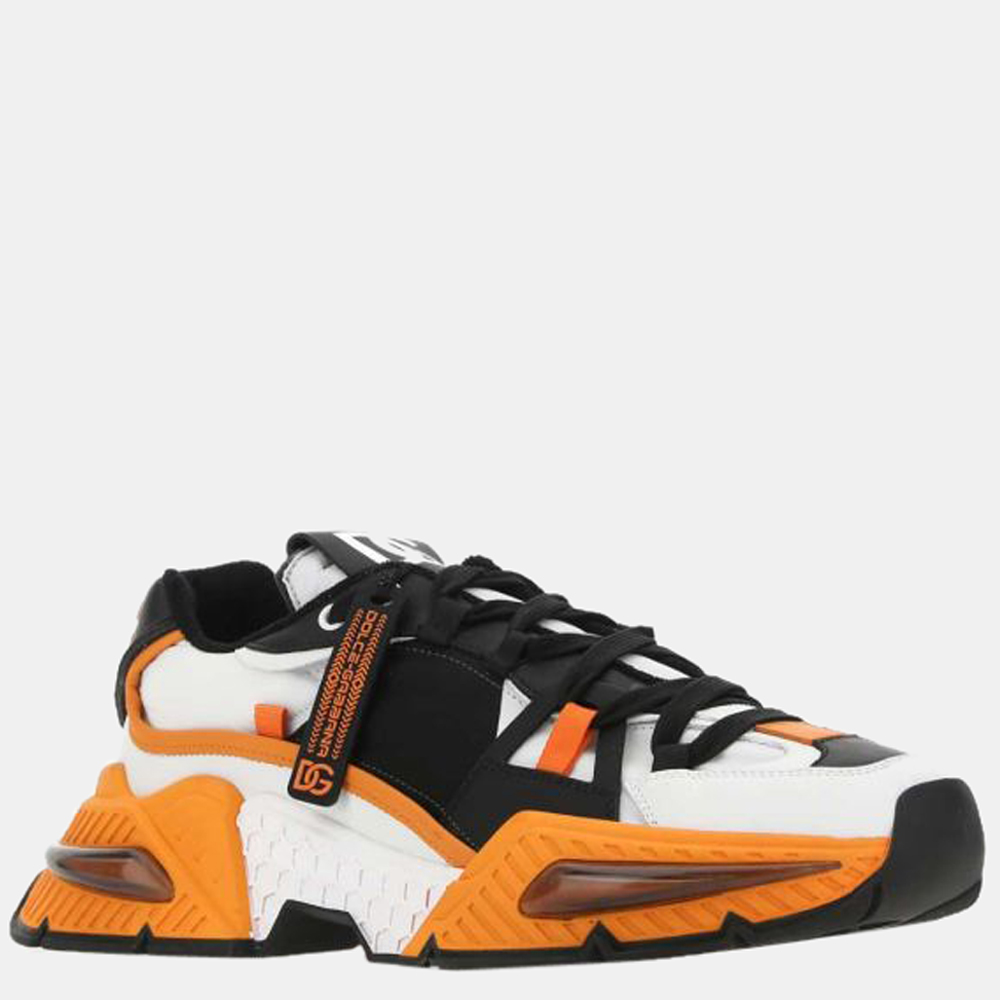 

Dolce & Gabbana White/Orange/Black Mixed-material Airmaster Sneakers Size EU, Multicolor