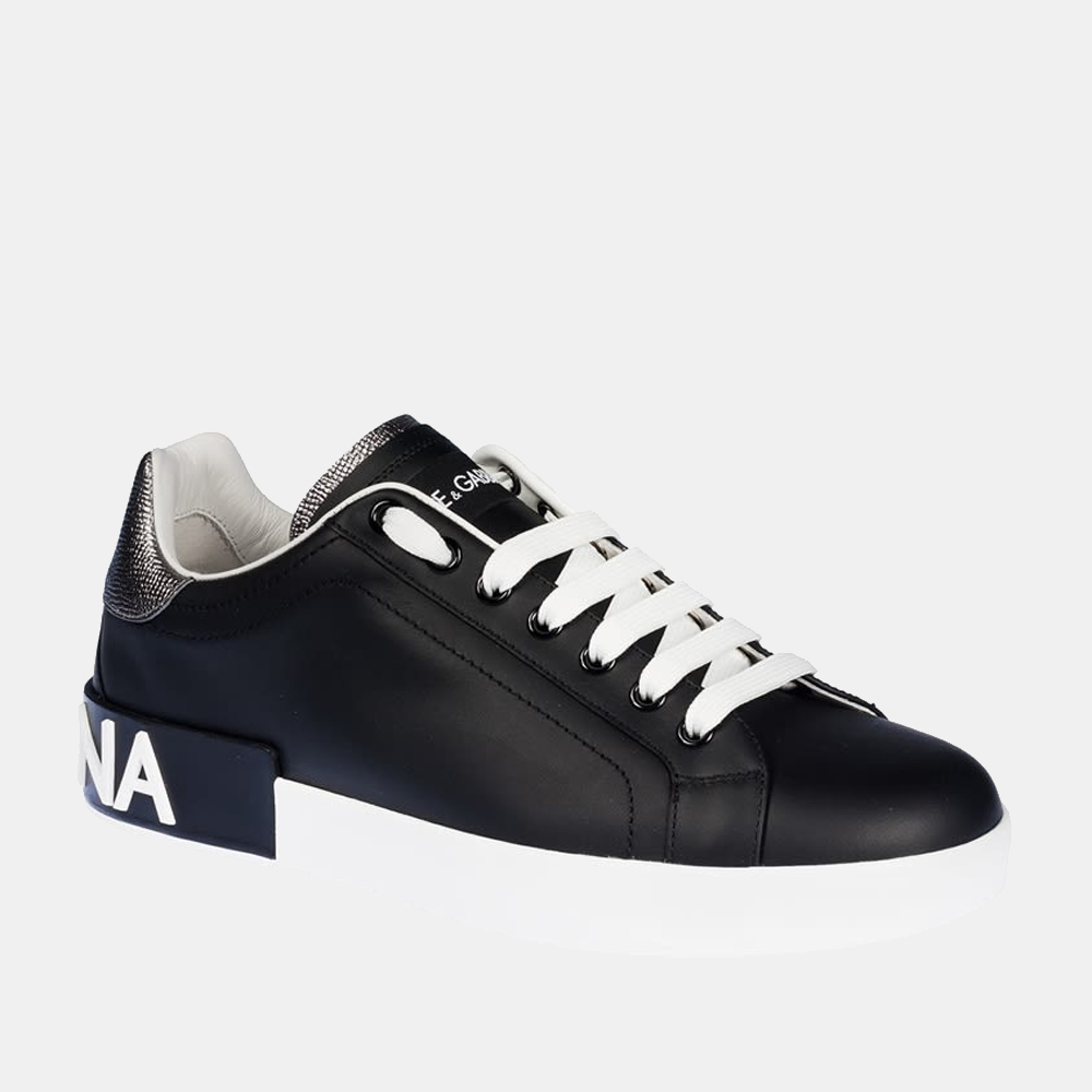 

Dolce & Gabbana Black Nappa Leather Portofino Sneaker Size EU