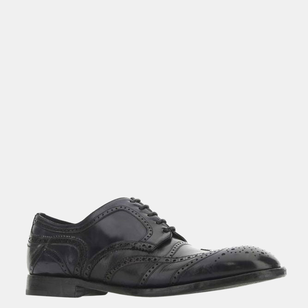 

Dolce & Gabbana Black Leather Detail Derby Shoes Size EU