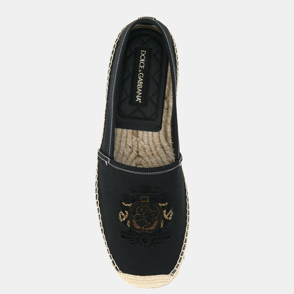 

Dolce & Gabbana Black/Beige DG Coat Of Arms Espadrilles EU