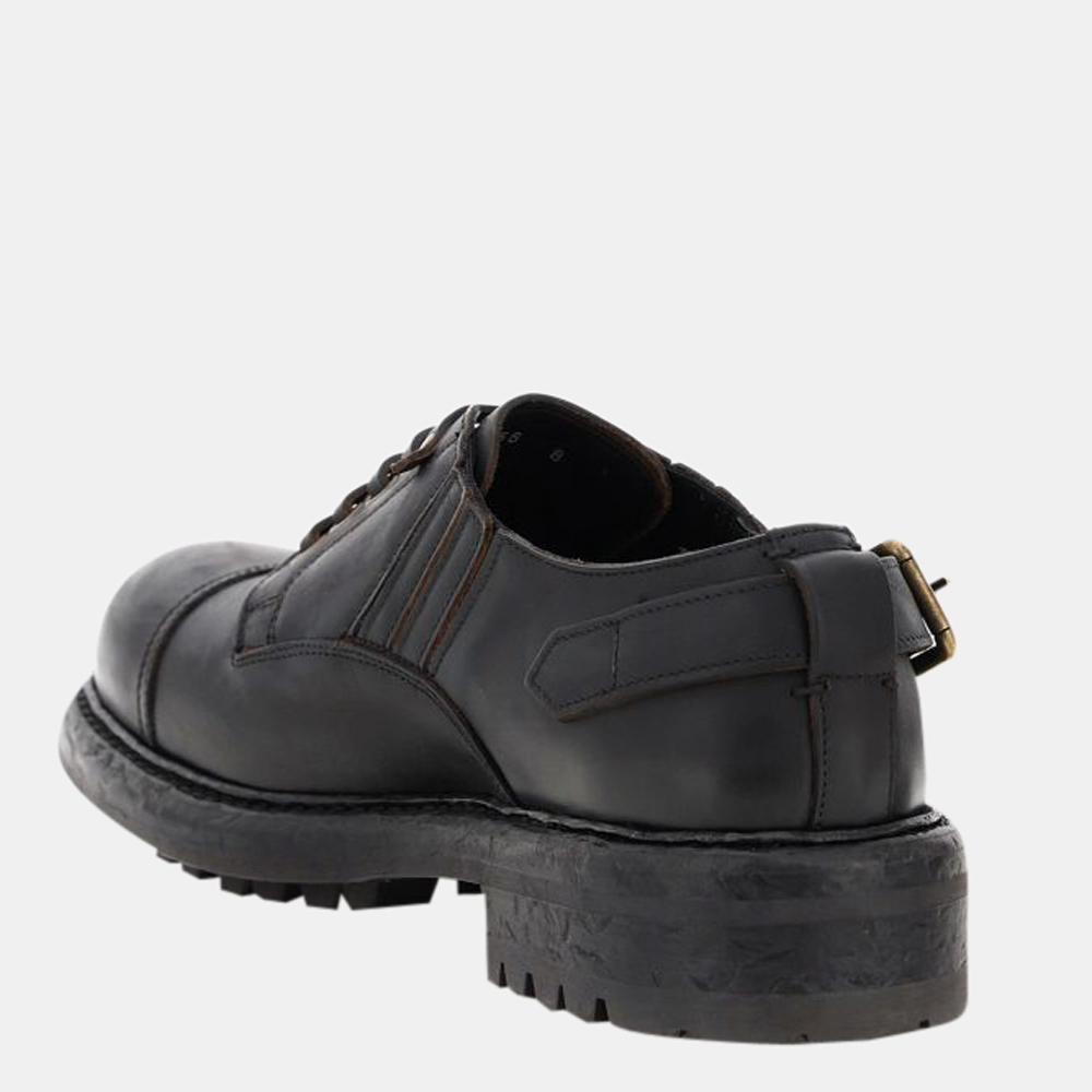 

Dolce & Gabbana Black Leather Cowhide Slip on Shoes EU