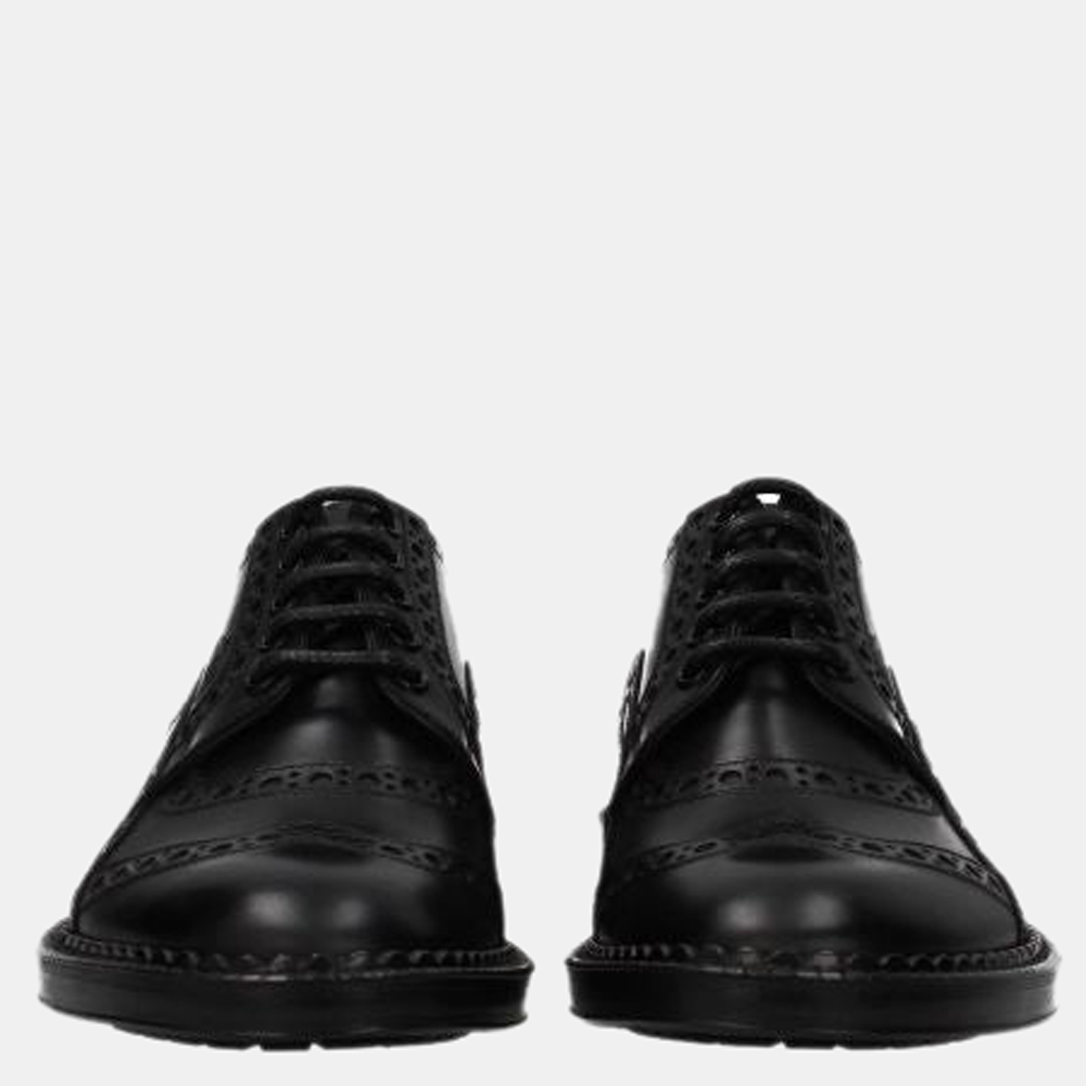 

Dolce & gabbana Black Leather Brogue Lace Up Derby Shoes Size US 8 EU