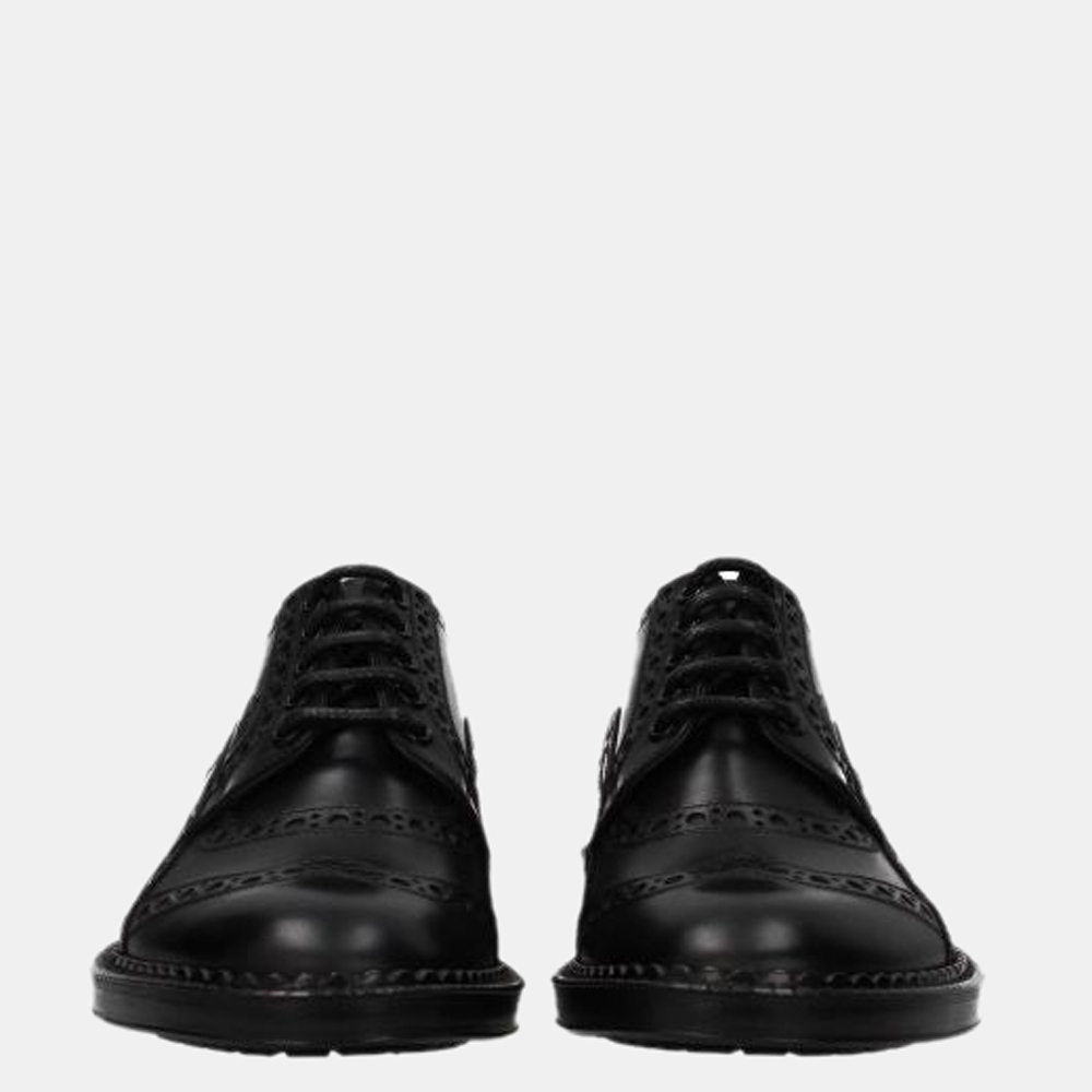 

Dolce & Gabbana Black Leather Lace Up Derby Shoes Size US 8.5 EU
