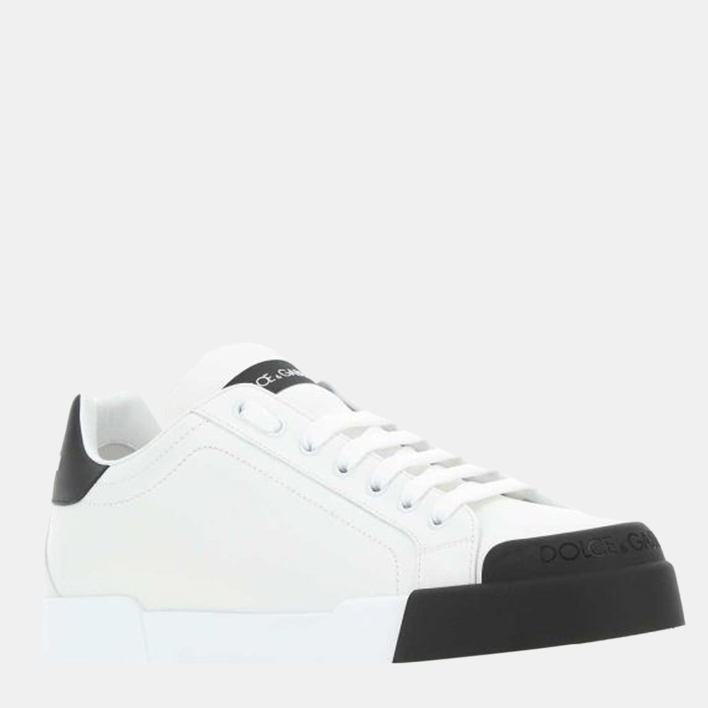 

Dolce & Gabbana White Leather Portofino Sneakers Size EU
