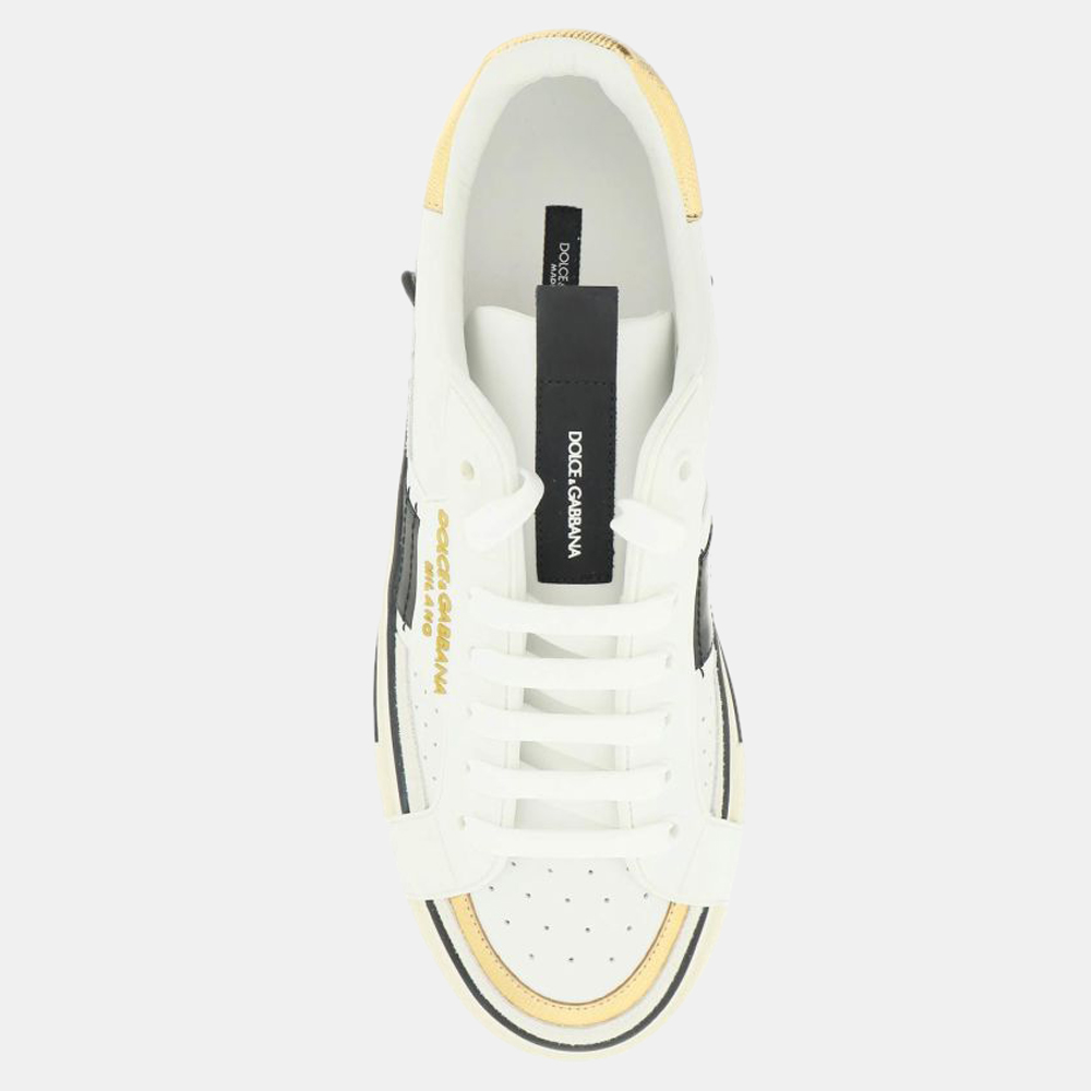

Dolce & Gabbana White/Gold Custom 2.zero Sneakers Size EU