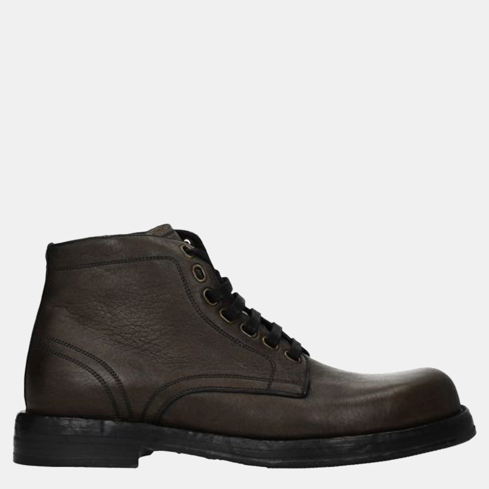 

Dolce & Gabbana Black Leather Ankle Boots Size US 10 EU