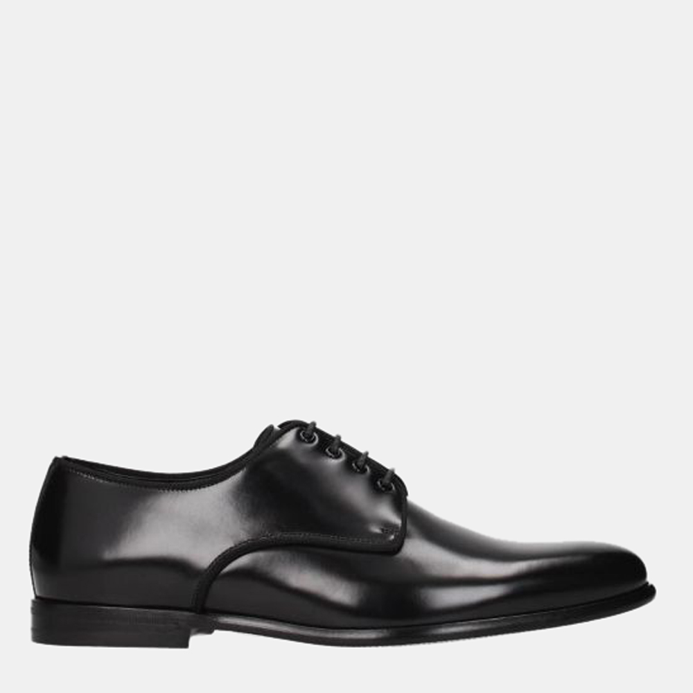 

Dolce & Gabbana Black Brushed calfskin Derby shoes Size US 10 EU