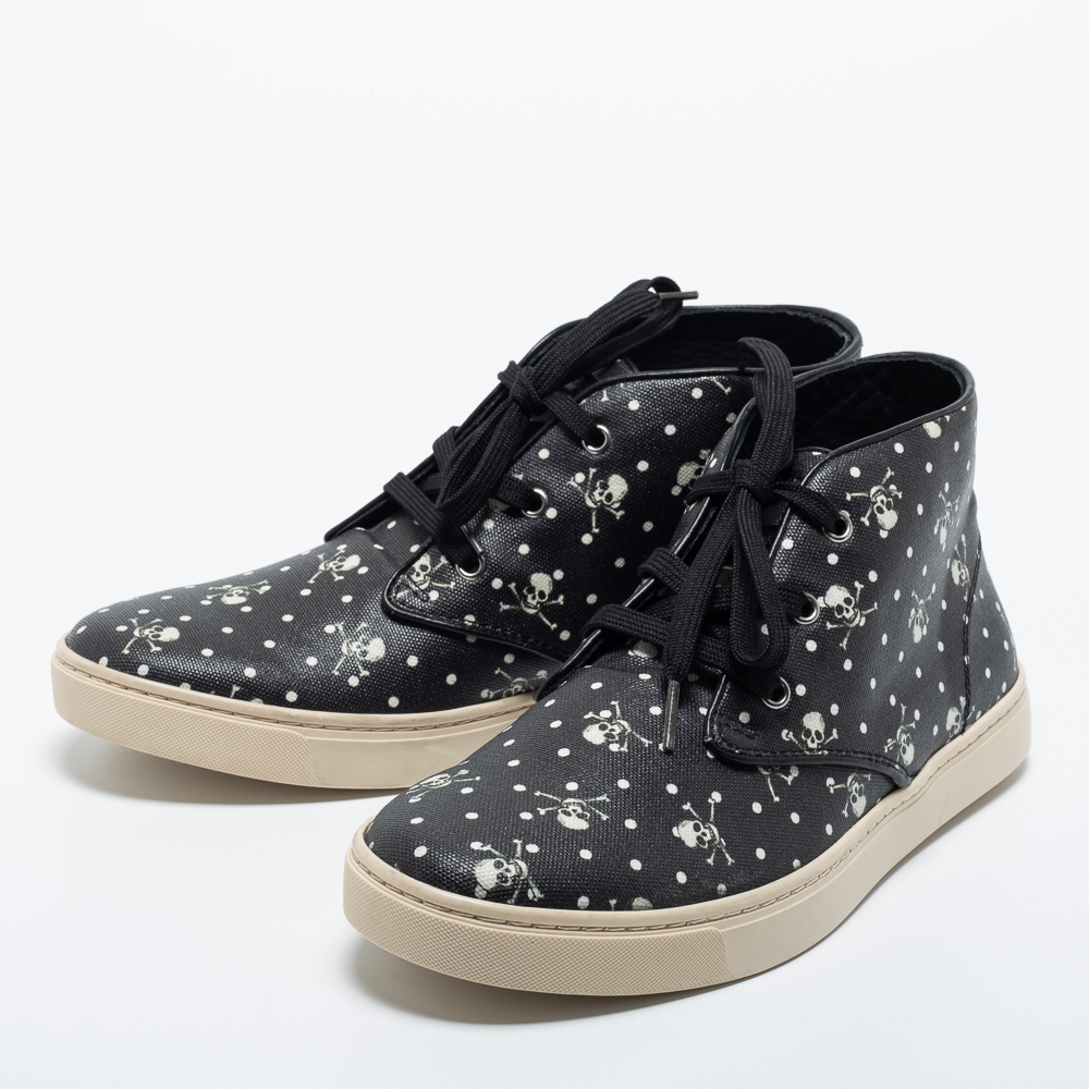 

Dolce & Gabbana Black/White Leather High Top Sneakers Size