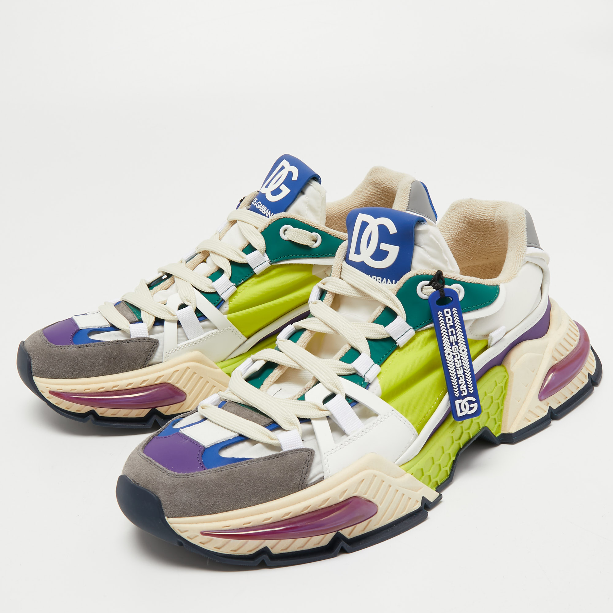 

Dolce & Gabbana Multicolor Nylon and Leather Bassa Sneakers Size