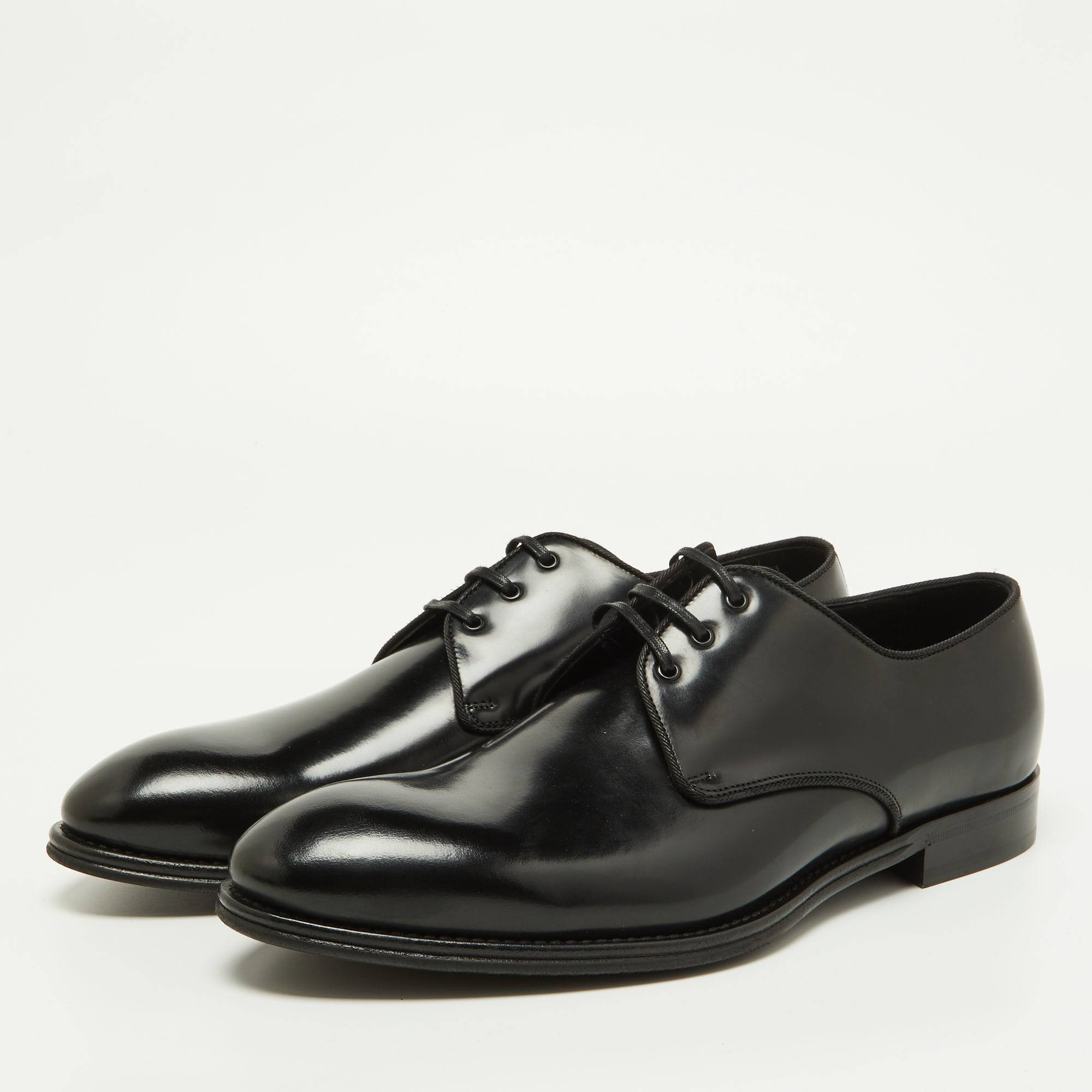 

Dolce & Gabbana Black Leather Lace Up Derby Size