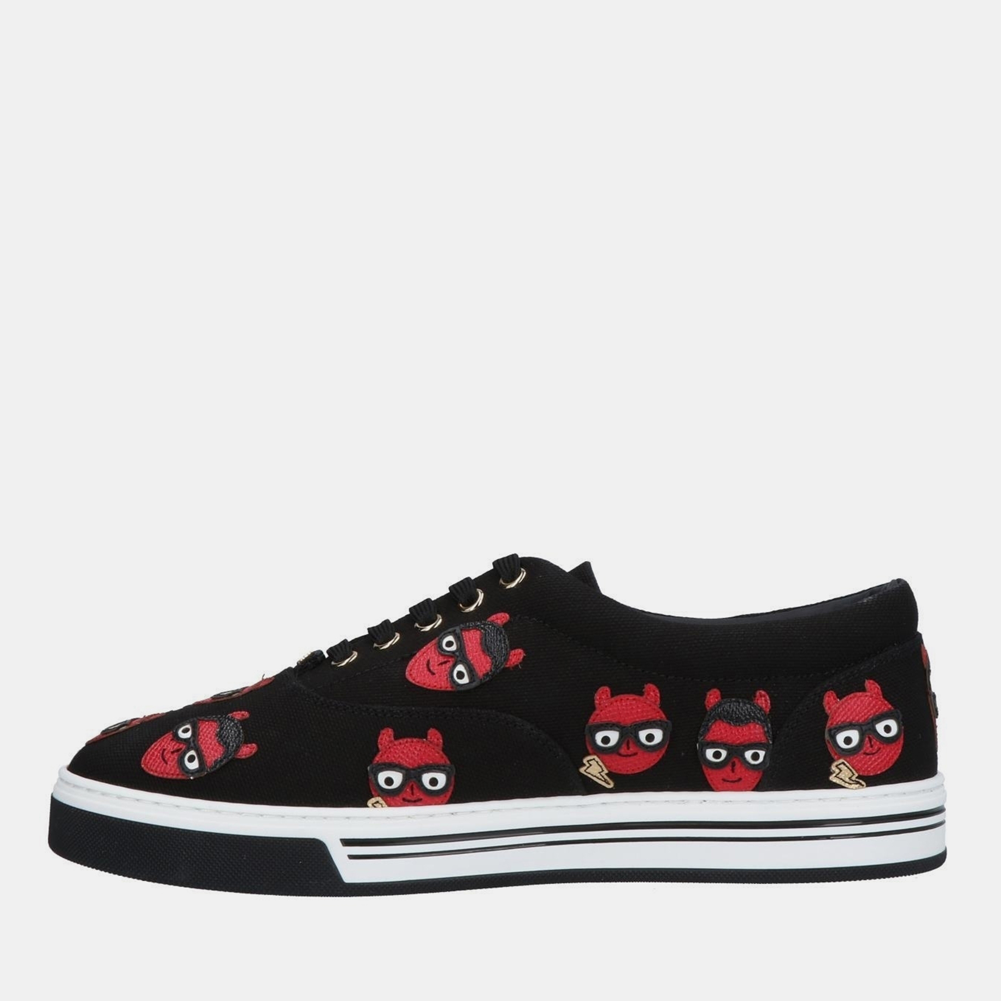 

Dolce & Gabbana Canvas Low Top Sneakers 41, Black