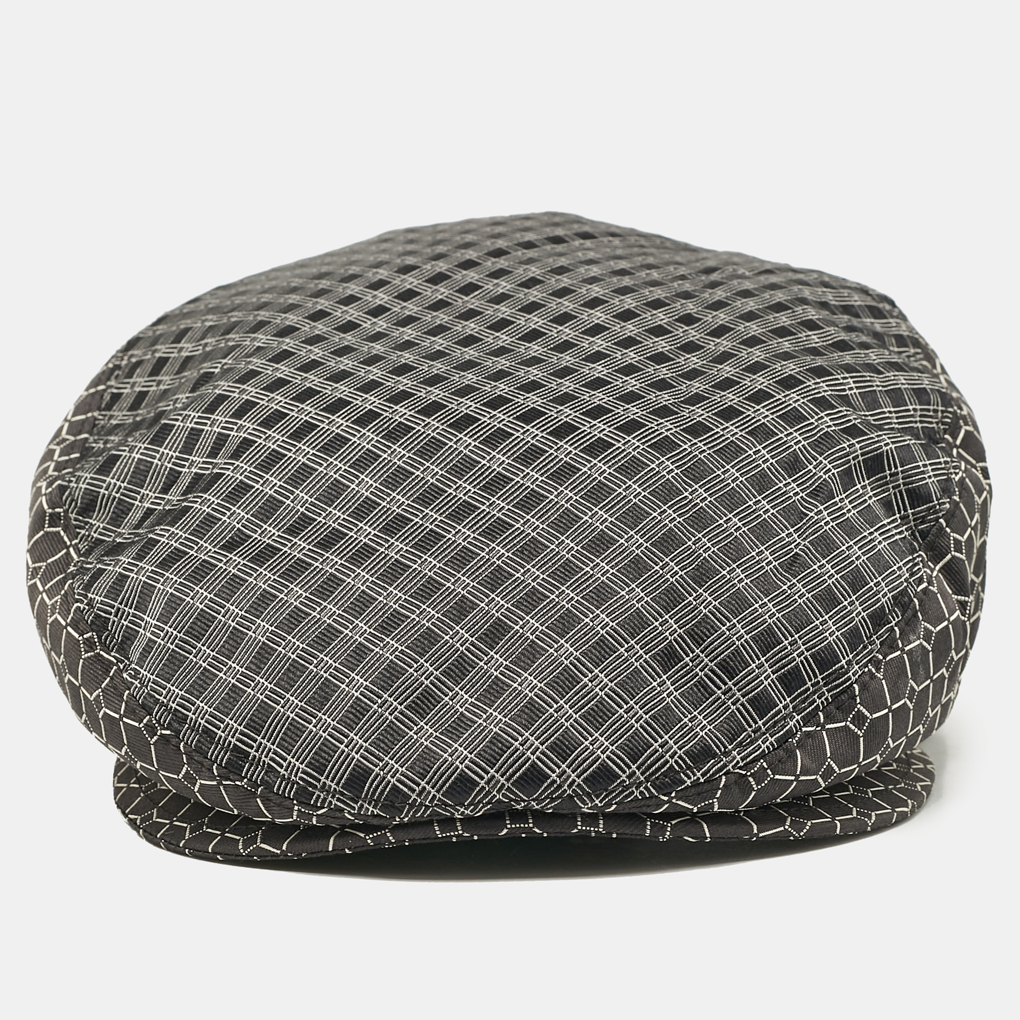 

Dolce & Gabbana Black Patterned Silk Flat Cap Size