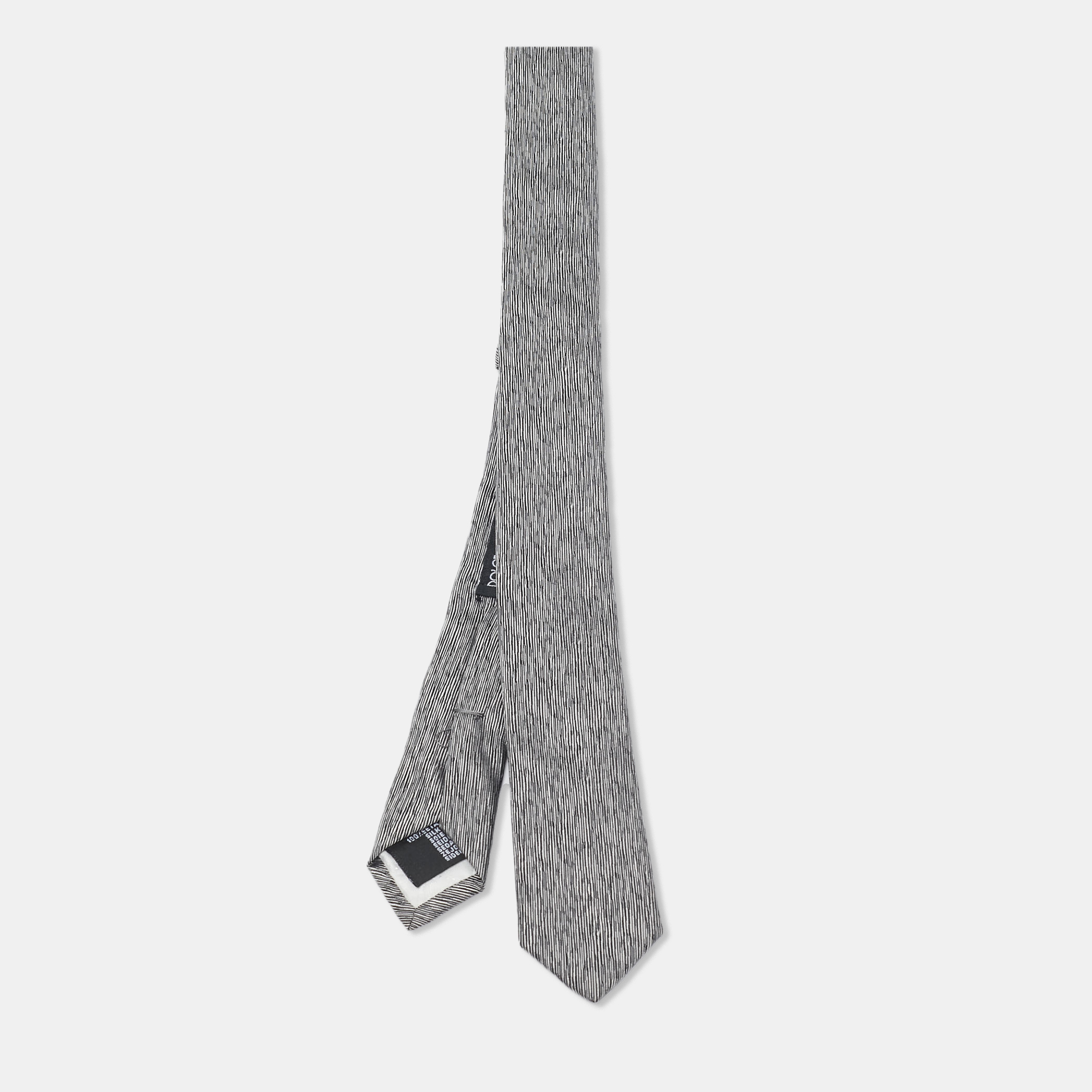 

Dolce & Gabbana Grey Patterned Silk Skinny Tie