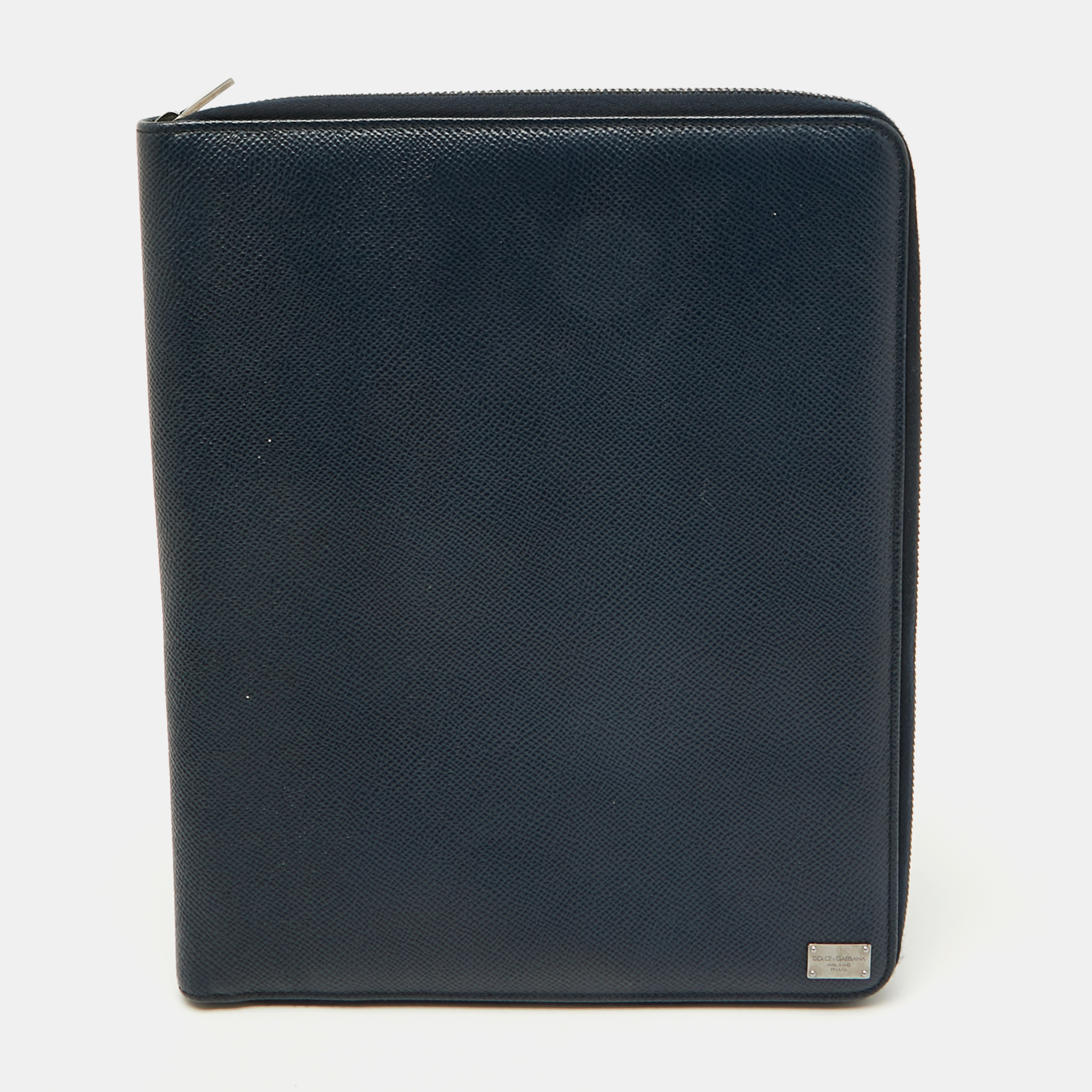 

Dolce & Gabbana Navy Blue Leather Business Organizer